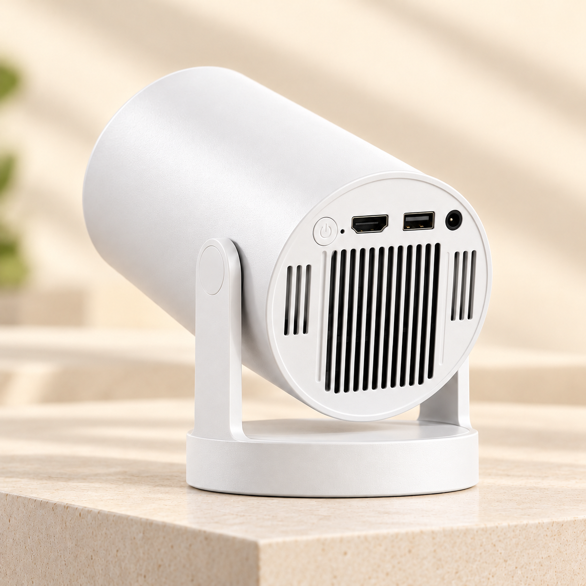 Arrière du HY300 Pro avec ports HDMI USB audio et alimentation