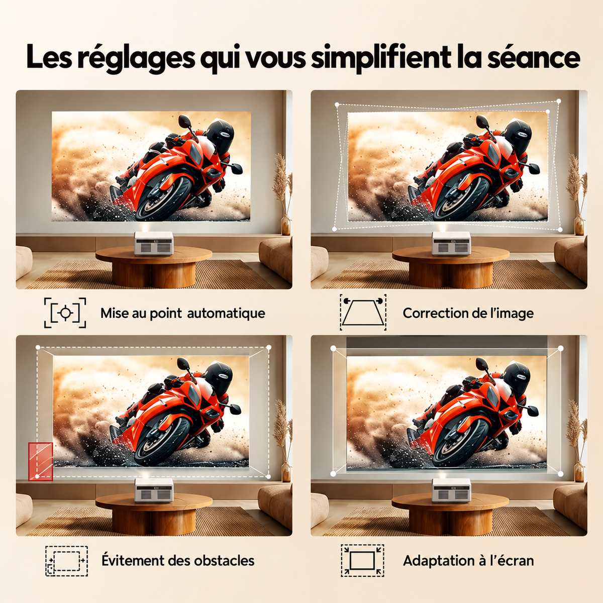 MOOD Cinema — réglages automatiques — en français