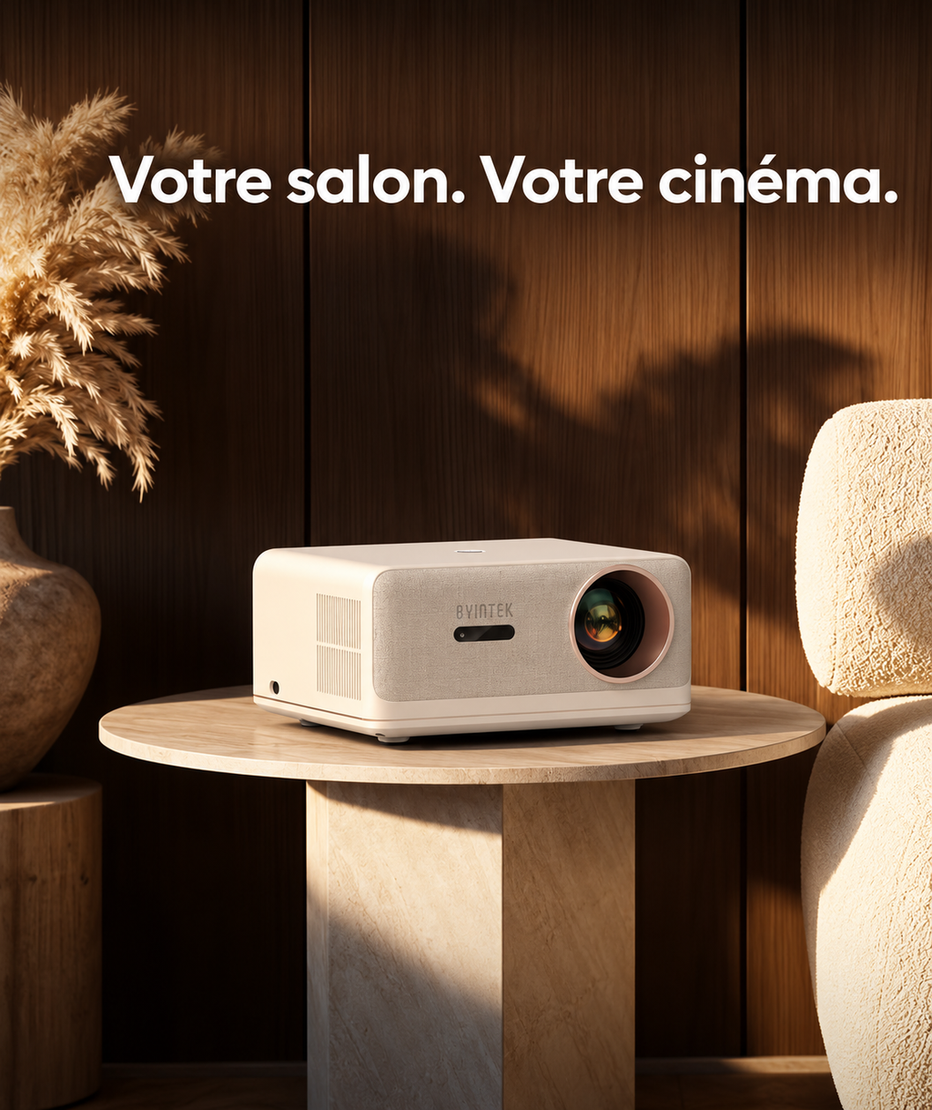 MOOD Cinema — vue avant et côté dans le salon — en français