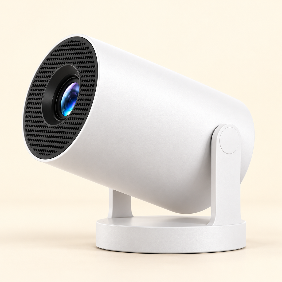 HY300 Pro blanc — vue latérale du boîtier et du support orientable