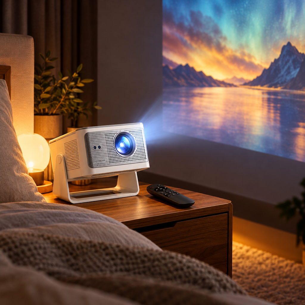 HY350 Max dans une chambre avec projection murale